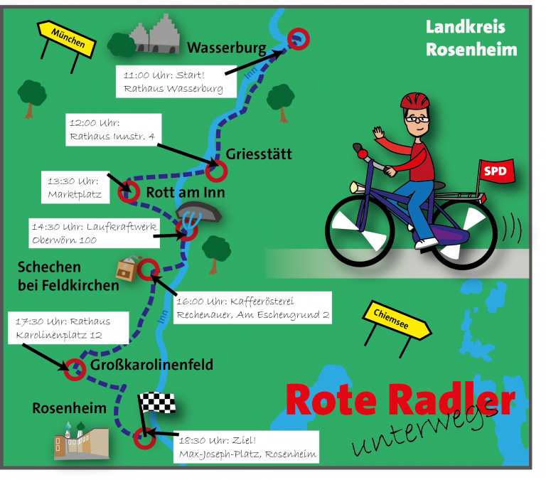 Radlertour Karte Etappe 1 Oberbayern